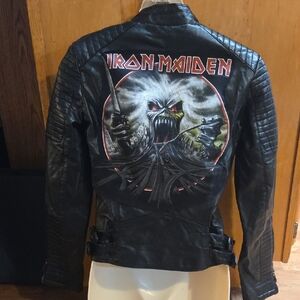 IRON MAIDEN Upcycled FAUX LEATHER Jacket